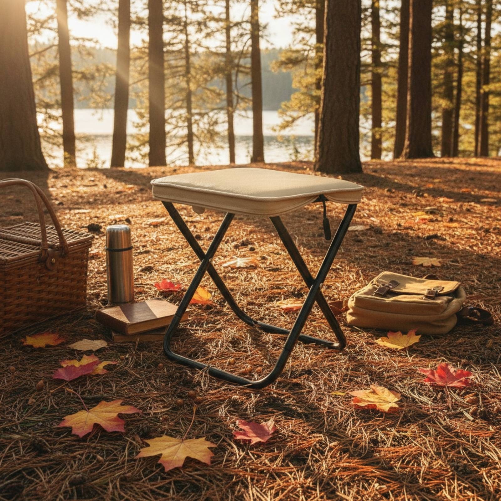 Padded Folding Stool Carry Strap Portable Folding Stool