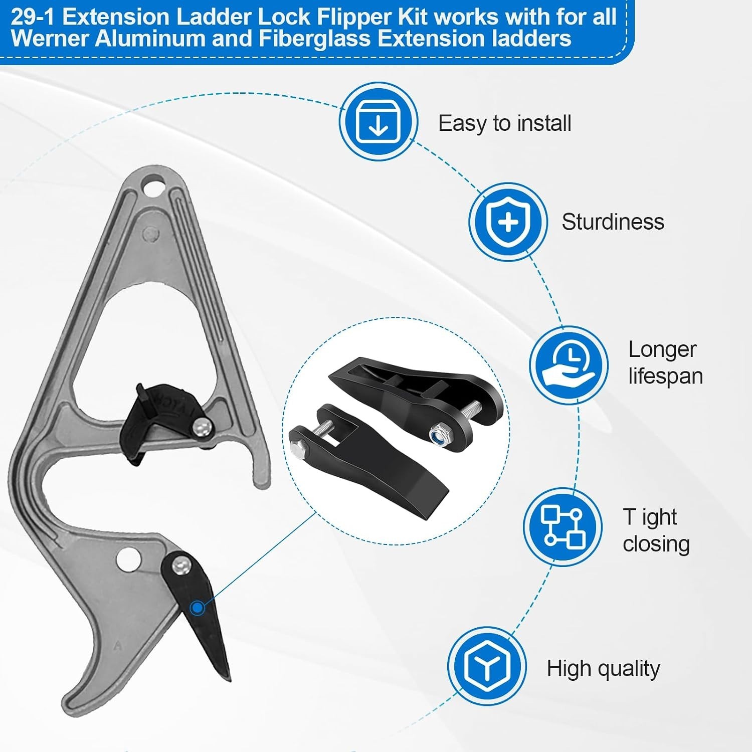 29-1 Lock Flipper Kit for Werner, Louisville, Keller Ladde | Aluminum Extension