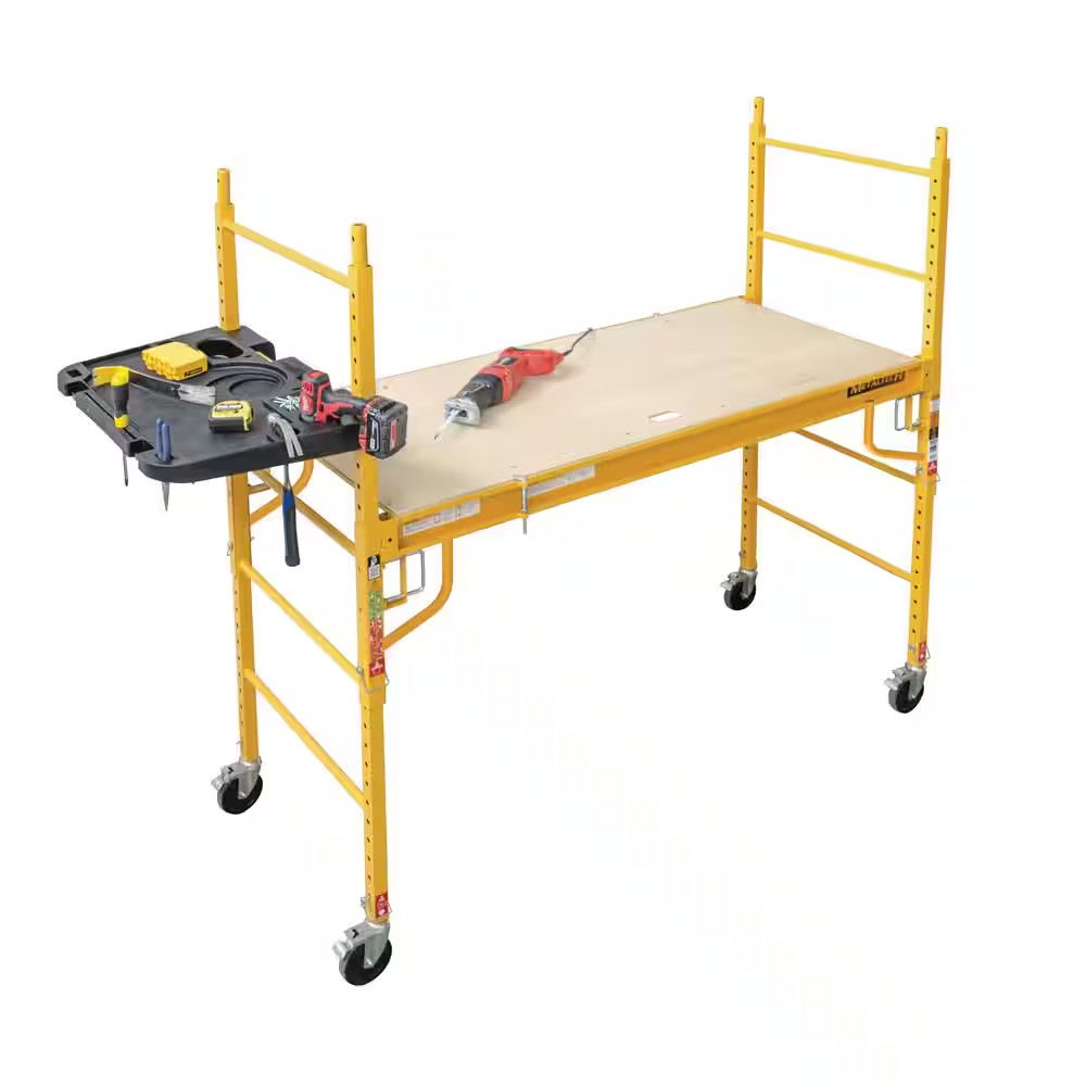 Jobsite 6 Ft. W X 6.25 Ft. H X 2.5 Ft. D Baker Style Rolling Scaffold Platform w