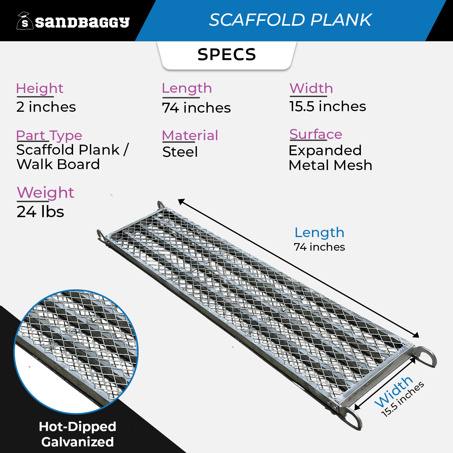 BULK 15.5 inch Scaffold Plank for Confined Spaces & Narrow Frames – Sandbaggy