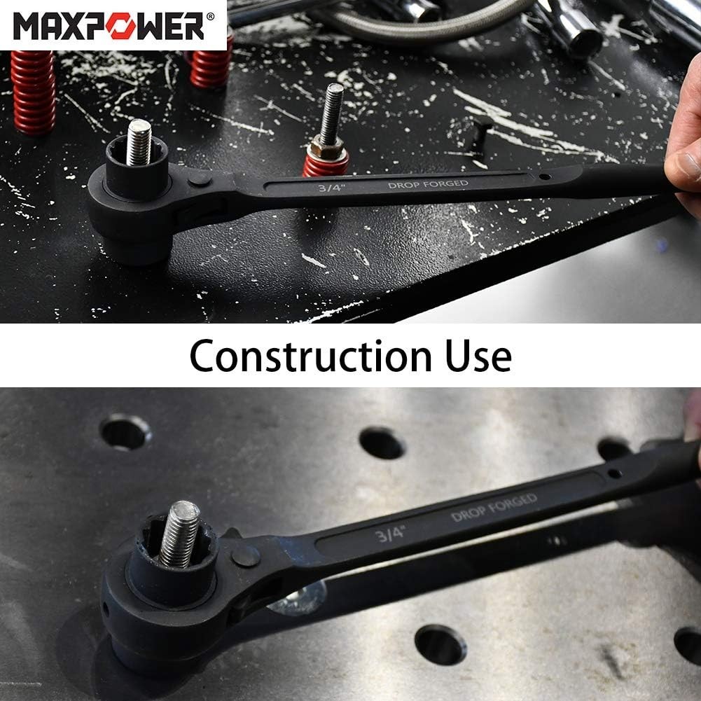 Dual Socket Scaffold Ratchet Wrench – 12 Point 3/4 7/8