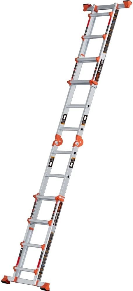 Ladder, A Frame 4 Step Ladder Extension, 14 FT Anti-Slip Multi Position &