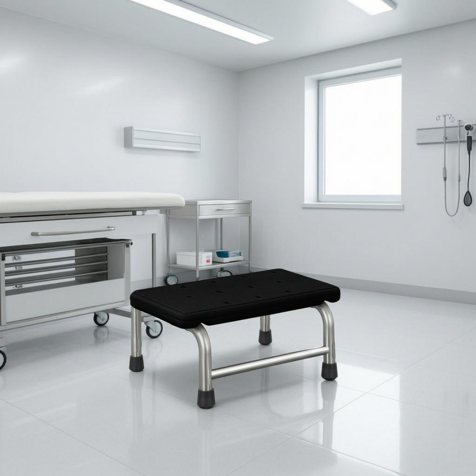 Medical Footstep Stool Stainless Steel Medical Care Furniture Cylindrical Legs