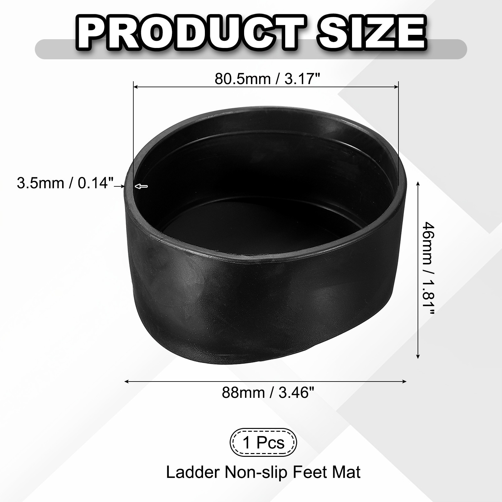 Ladder Non Slip Feet Mat (80.5mm ID), Rubber Round Step Ladder Foot