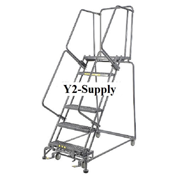 NEW! Grip 16″W 6 Step Steel Rolling Ladder 14″D Top Step!!