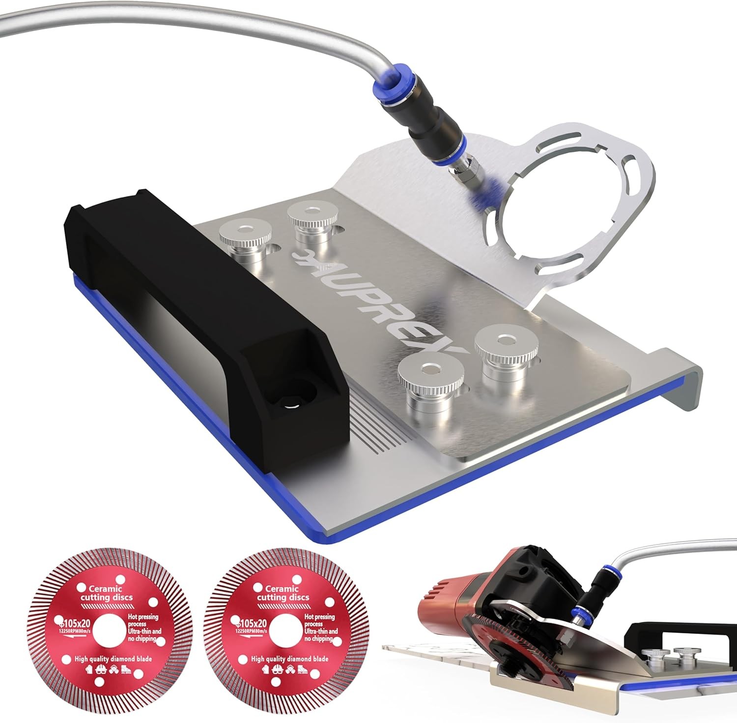 45 Degree Tile Chamfering Tool, Angle Grinder Stand for 45° Silver