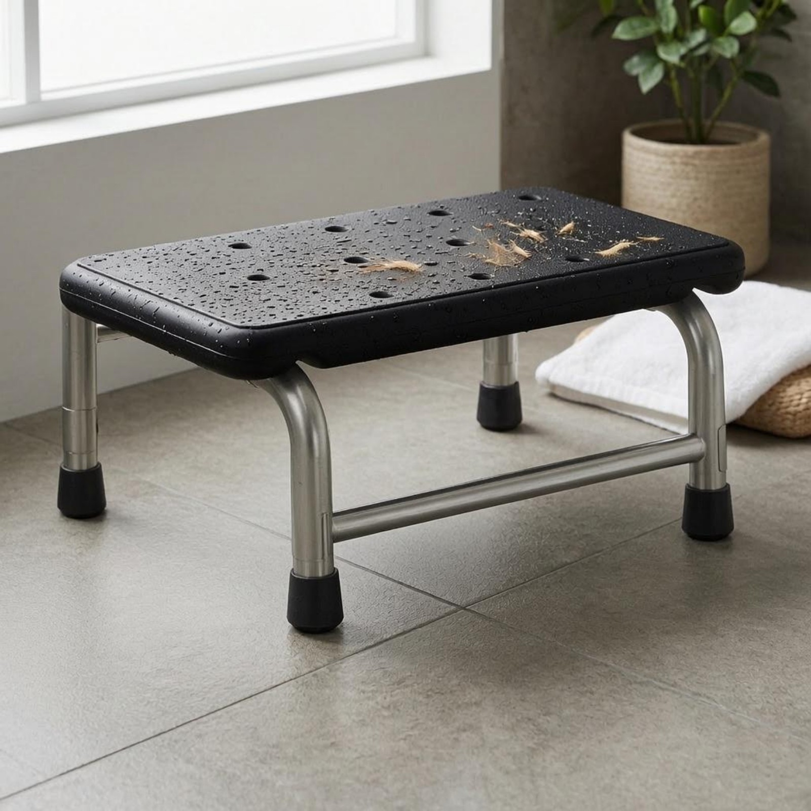 Medical Footstep Stool Stainless Steel Medical Care Furniture Cylindrical Legs