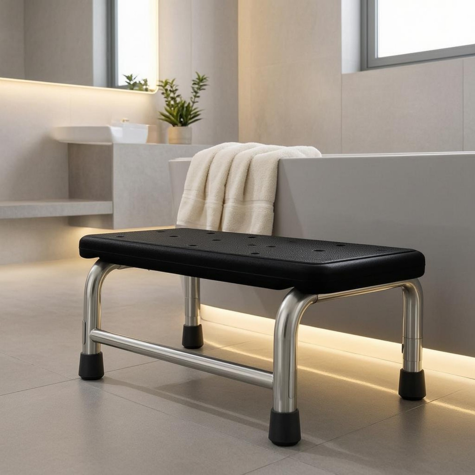 Medical Footstep Stool Rounded Corners Medical Care Furniture Padded-Looking
