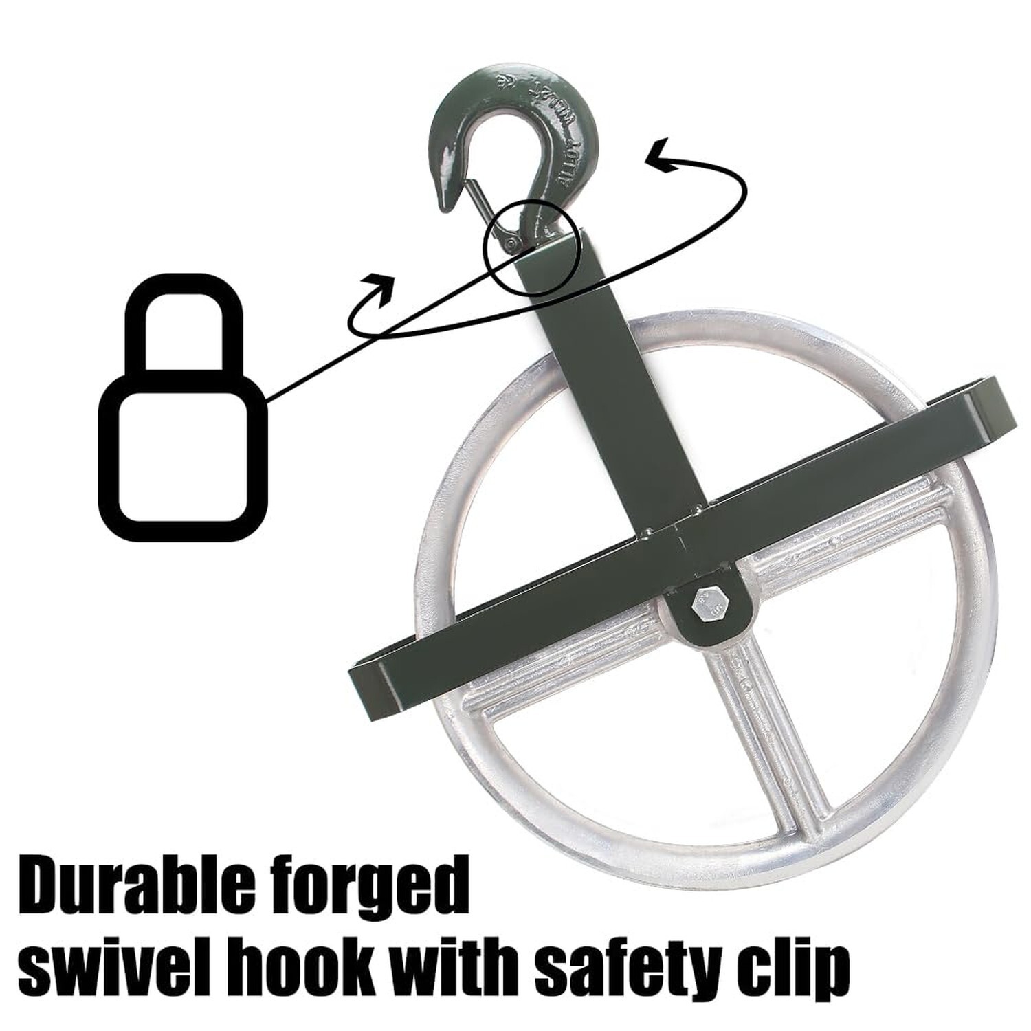 POPMOON Scaffold Hoist Pulley 12″ Scaffolding Wheels Aluminum Pul