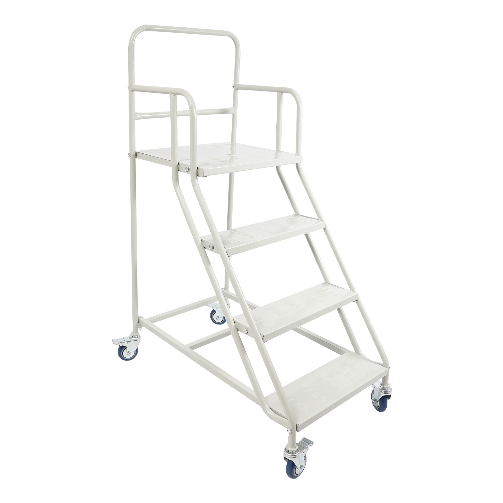 4 Steps Rolling Stair 40″ Industrial Warehouse Ladder Floor Standing Stair 400kg