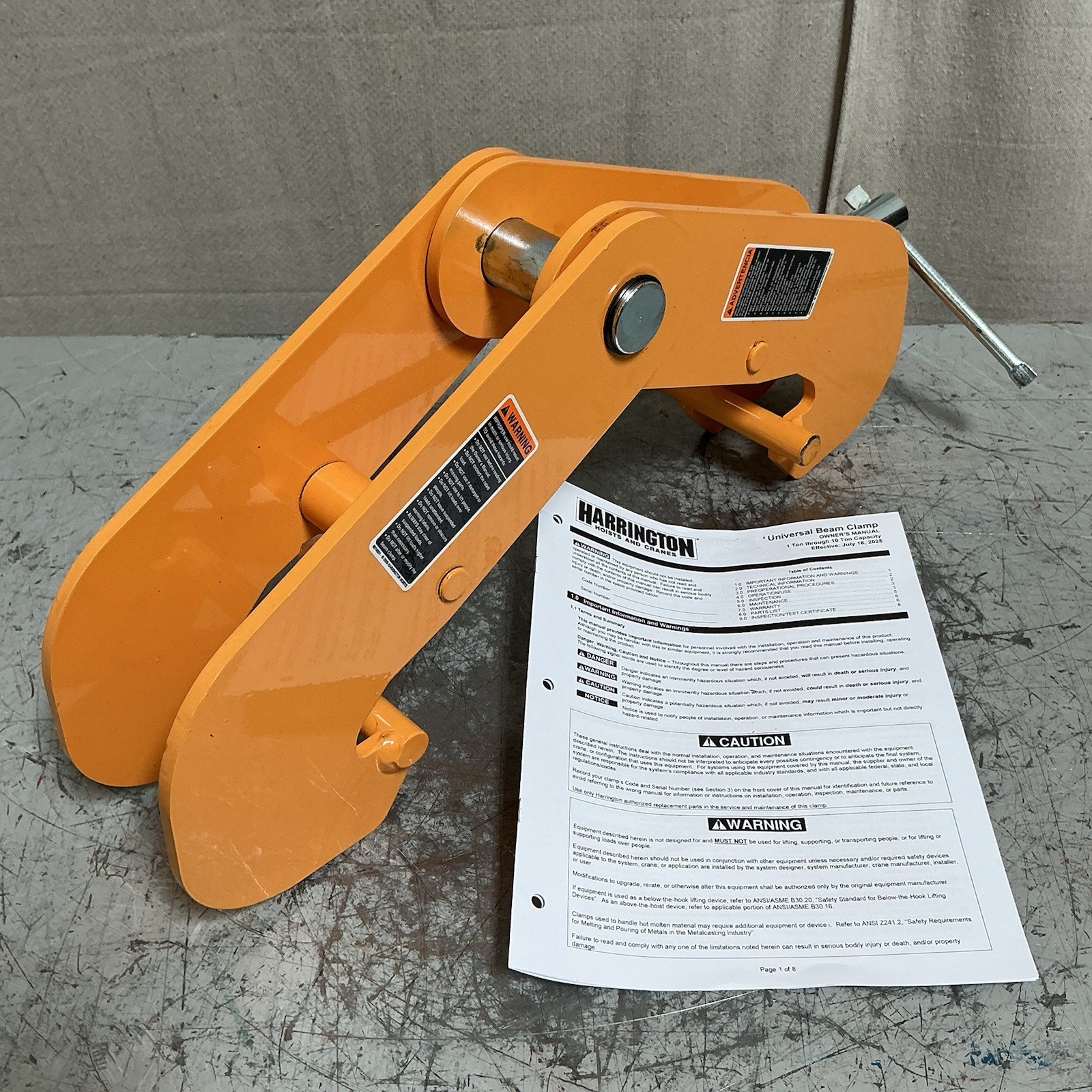 HARRINGTON UBC050 Beam Lifting Clamp Steel 4″-12″ Jaw