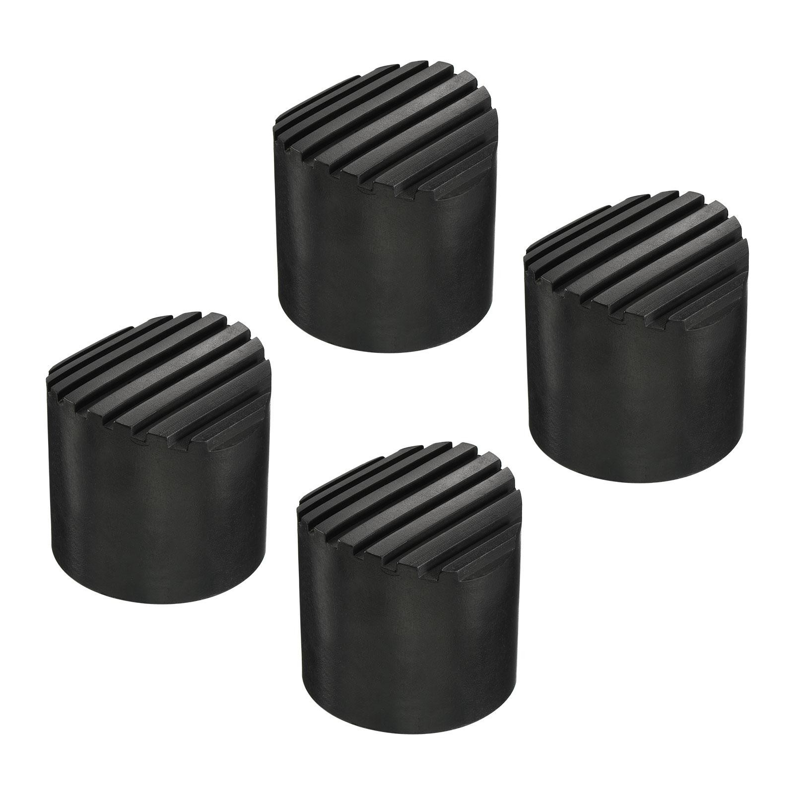 4Pcs 52mm ID Rubber Telescopic Ladder Non-Slip Feet Mat Pad Cover Cushion Black