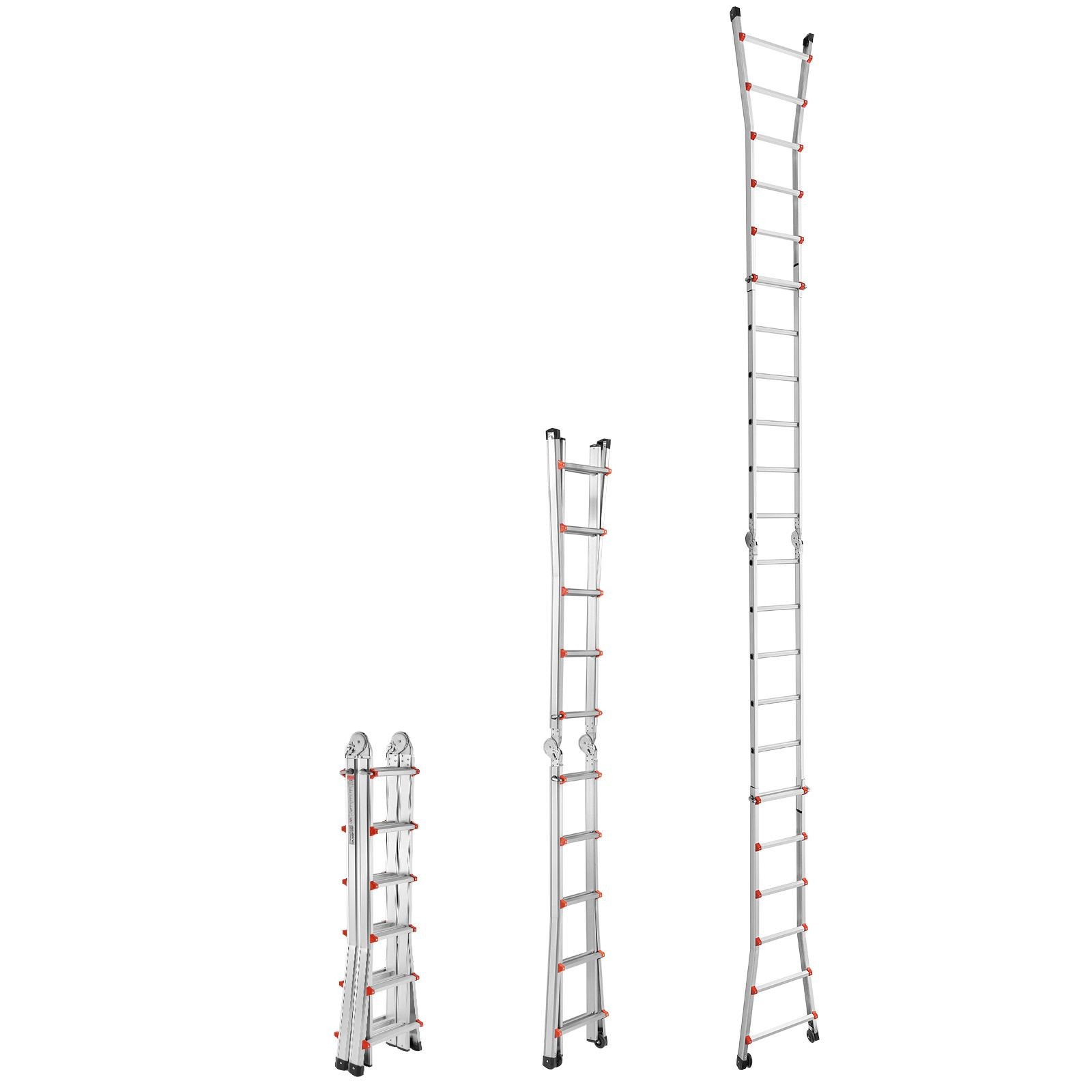 Telescoping Ladder A Frame, 20.5 FT Compact Aluminum Extension Ladder, Multi