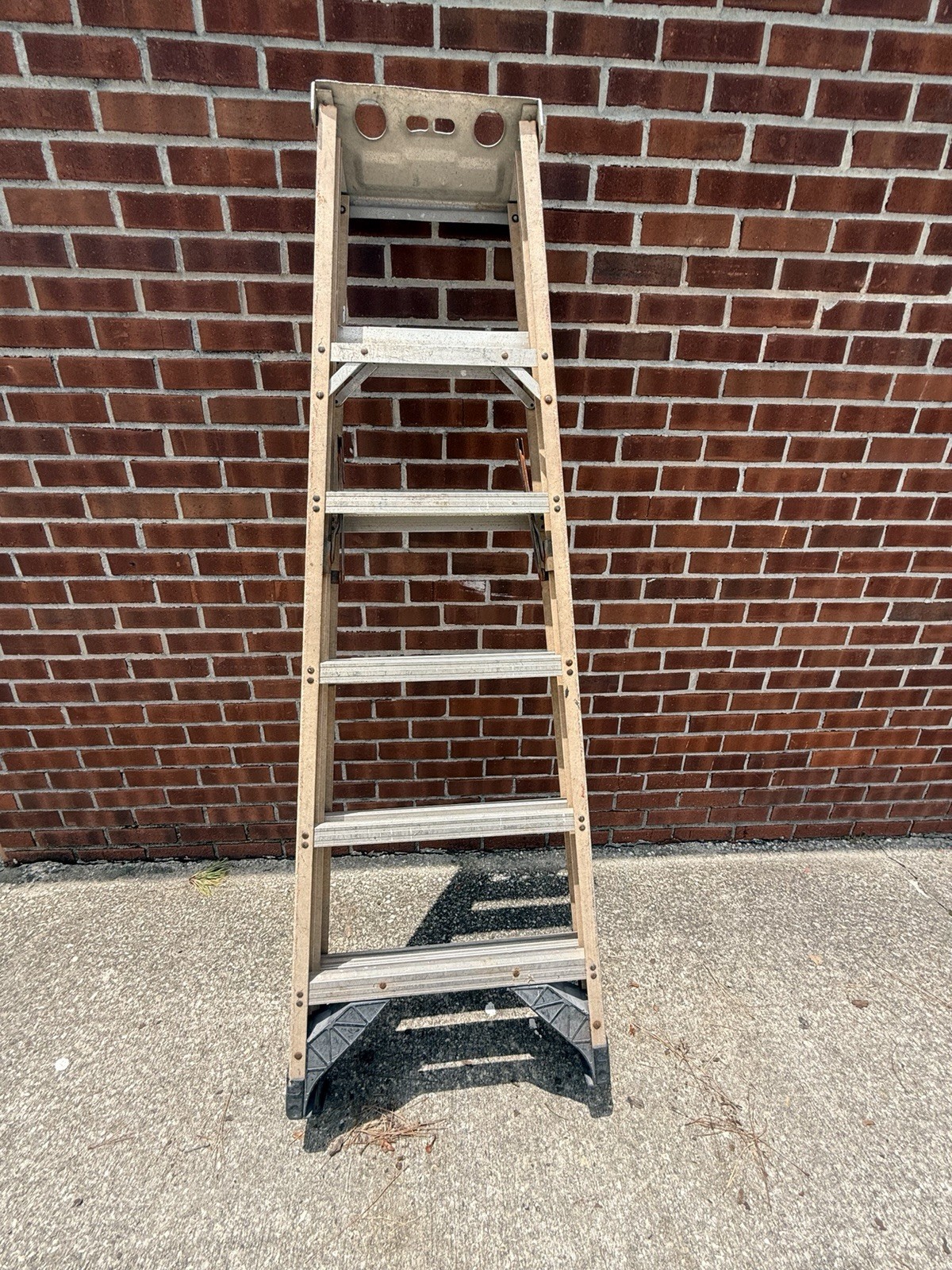 Werner Step Ladder Aluminum Folding A-Frame Step Ladder Silver 6’