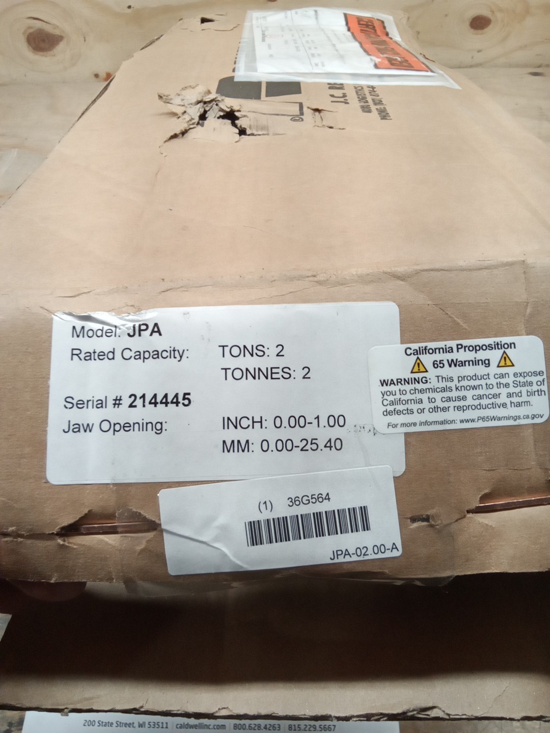 RENFROE JPA-02.00-A Plate Clamp,4,000 lb Load Cap.,Manual 36G564