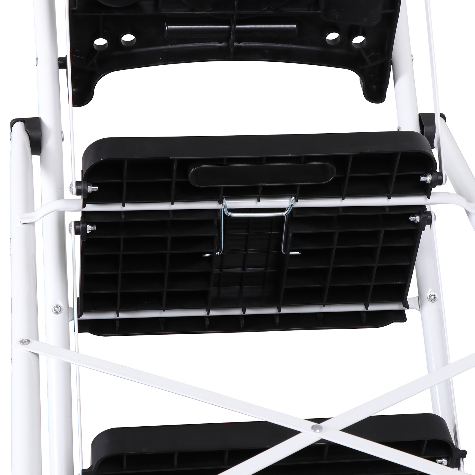 4-Step Ladder Folding Step Stool 330lbs Max Load Capacity Sturdy Steel Non-Slip
