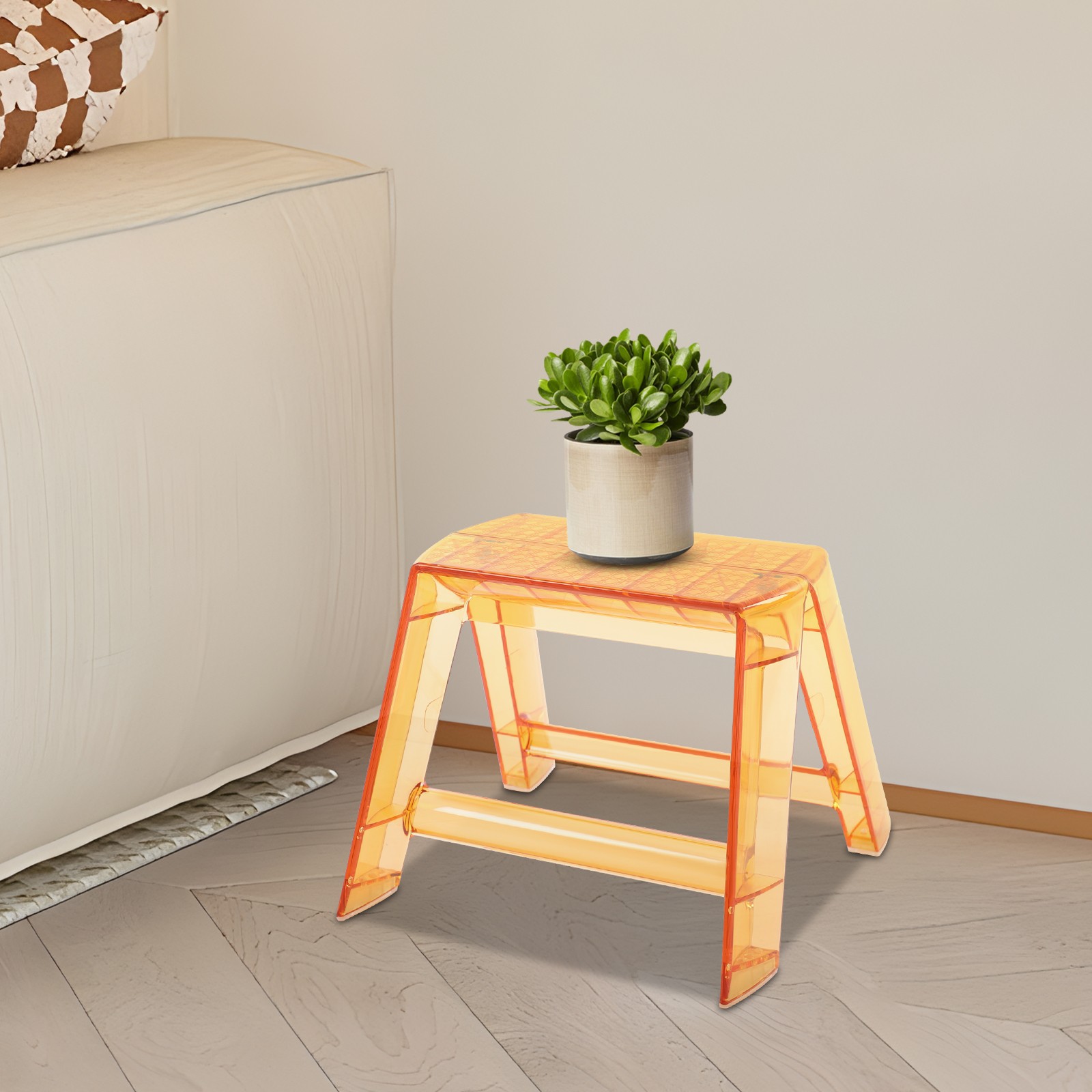 Protable Step Ladder Step Stool for Adults Clear Stool for Indoor Outdoor