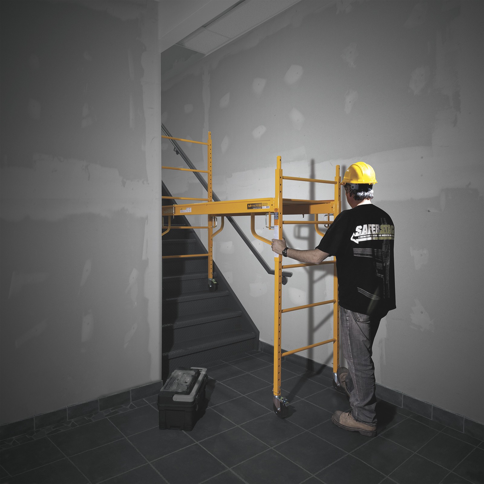Metaltech Multipurpose Maxi Square Baker-Style Rolling Scaffold Tower Package,