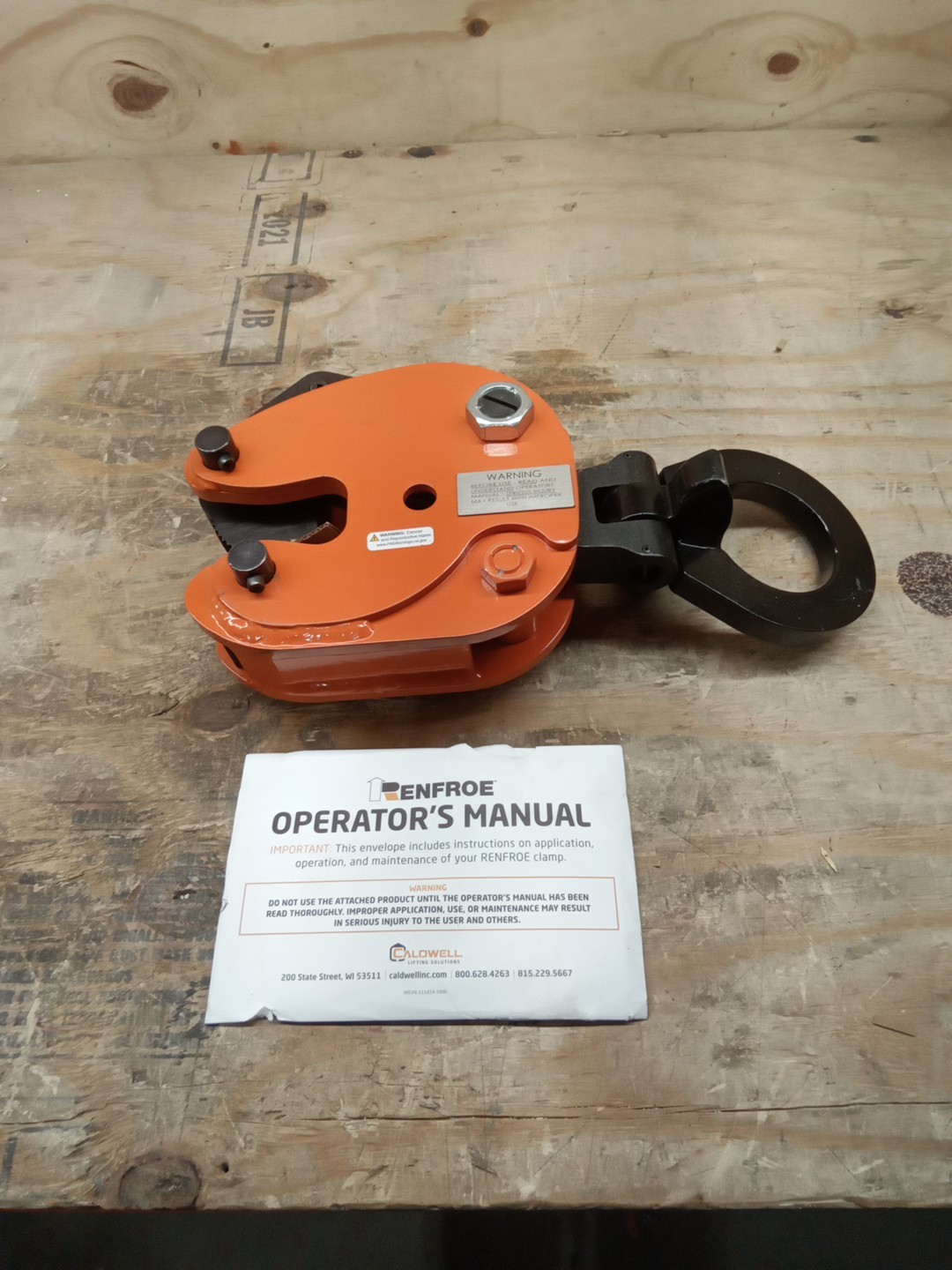 RENFROE JPA-02.00-A Plate Clamp,4,000 lb Load Cap.,Manual 36G564