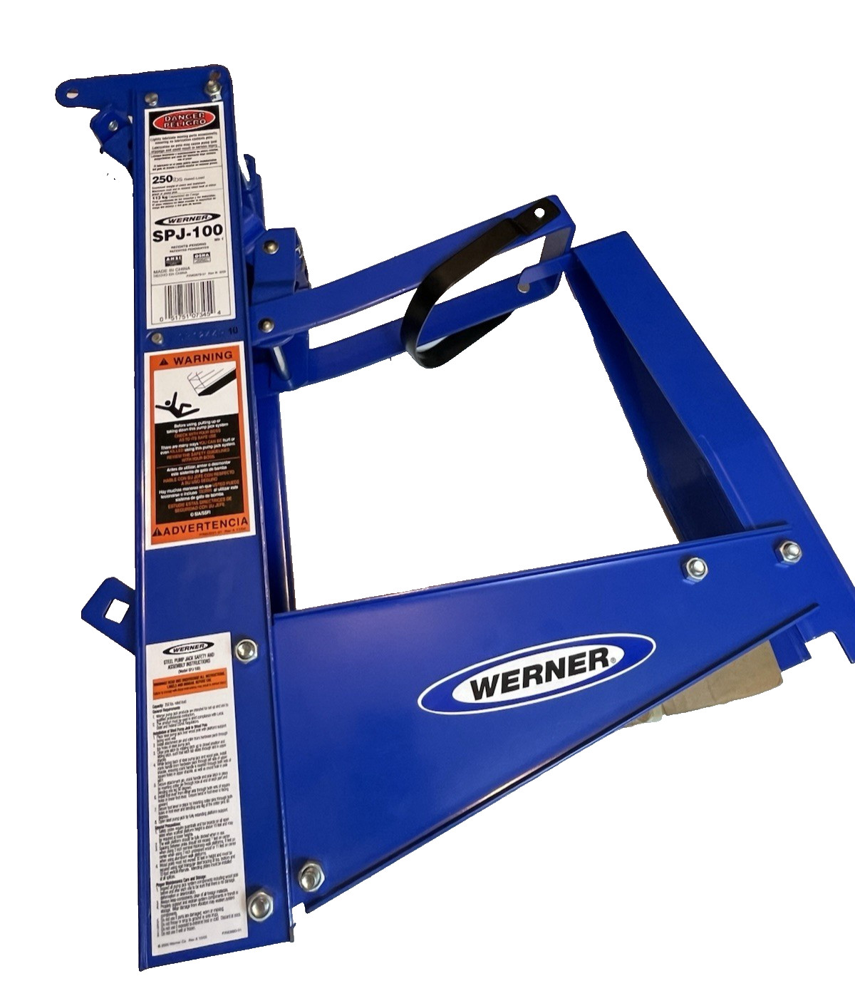 Werner Steel Pump Jack SPJ-100 w/Rugged Hand Crank & Safety Brake for 24″ Plank