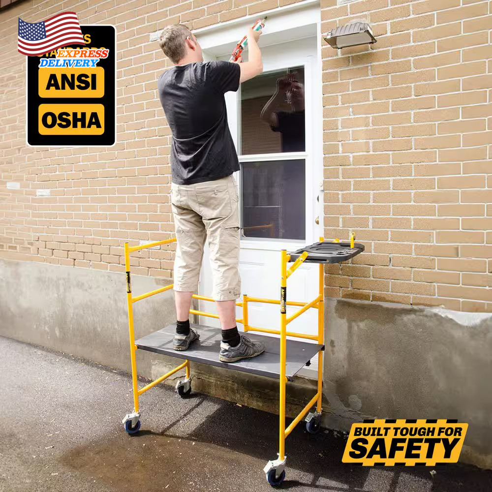 Jobsite Series Baker 4.1 Ft. H X 3.4 Ft. W Mini Scaffold Platform with Wheels US