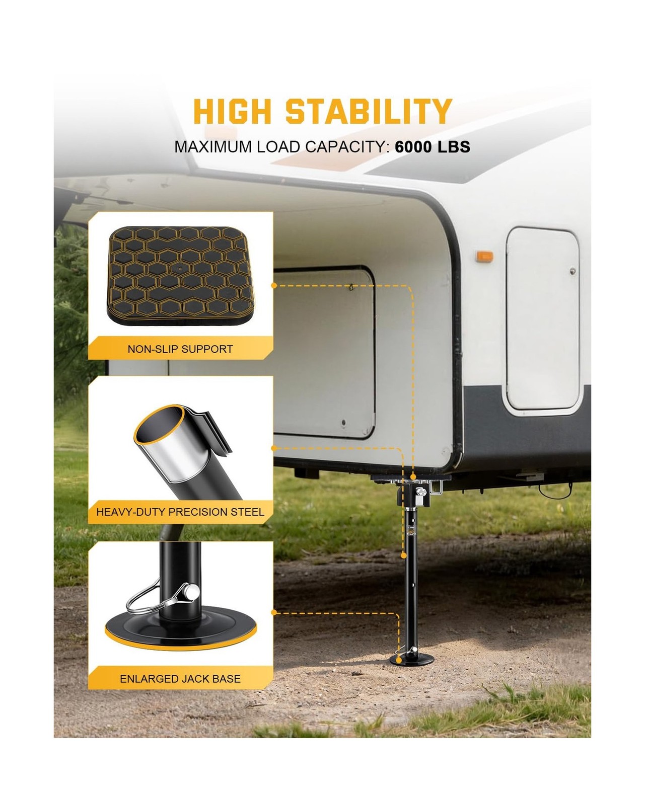 RV Slide Out Support Jacks Set of 2, 6000lbs Heavy Duty Supports, Adjustable …