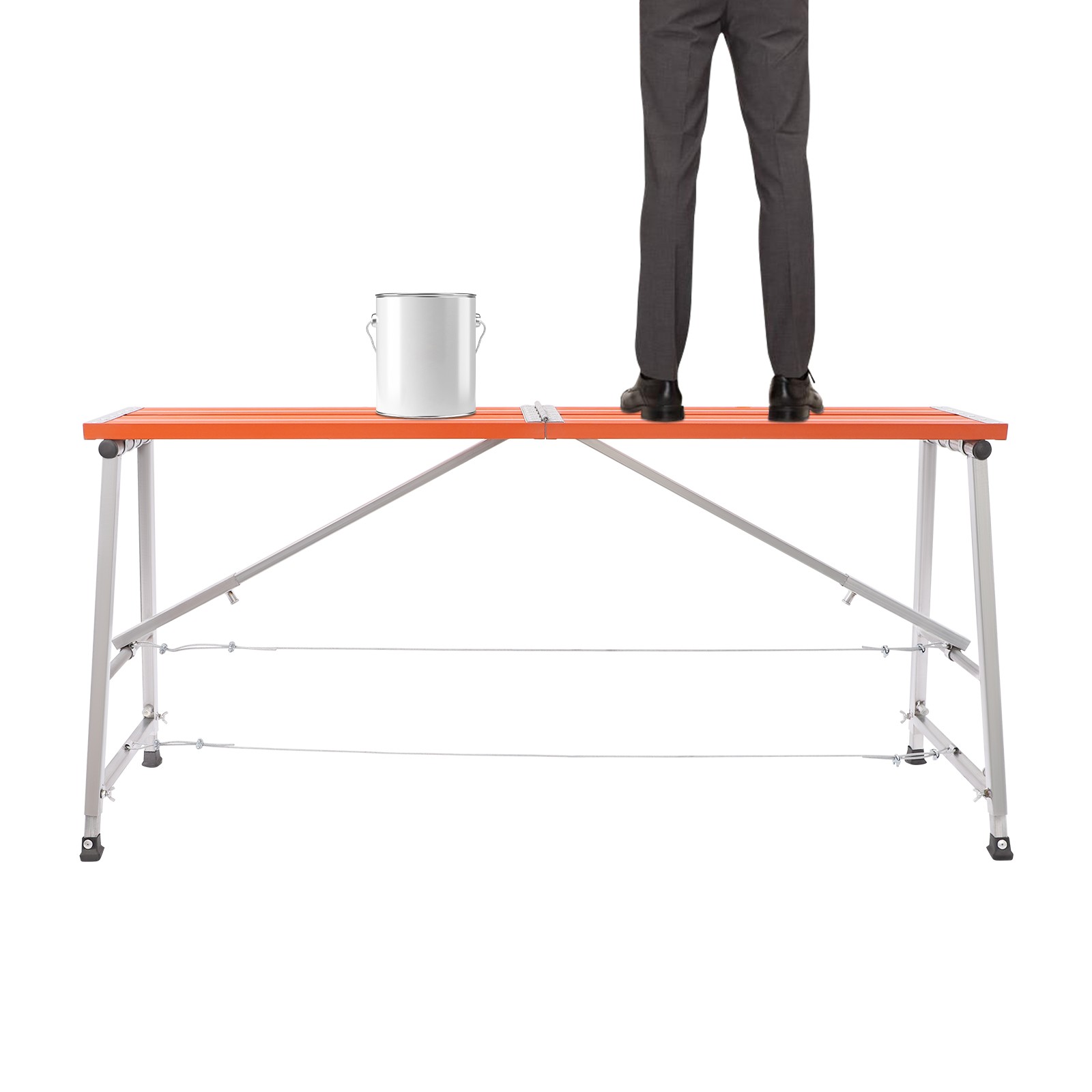 Adjustable Height Folding Aluminum Work Platform, Portable Scaffolding Ladder