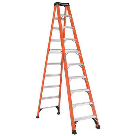 Louisville Fs1410hd 10 Ft Fiberglass Stepladder, 375 Lb Capacity