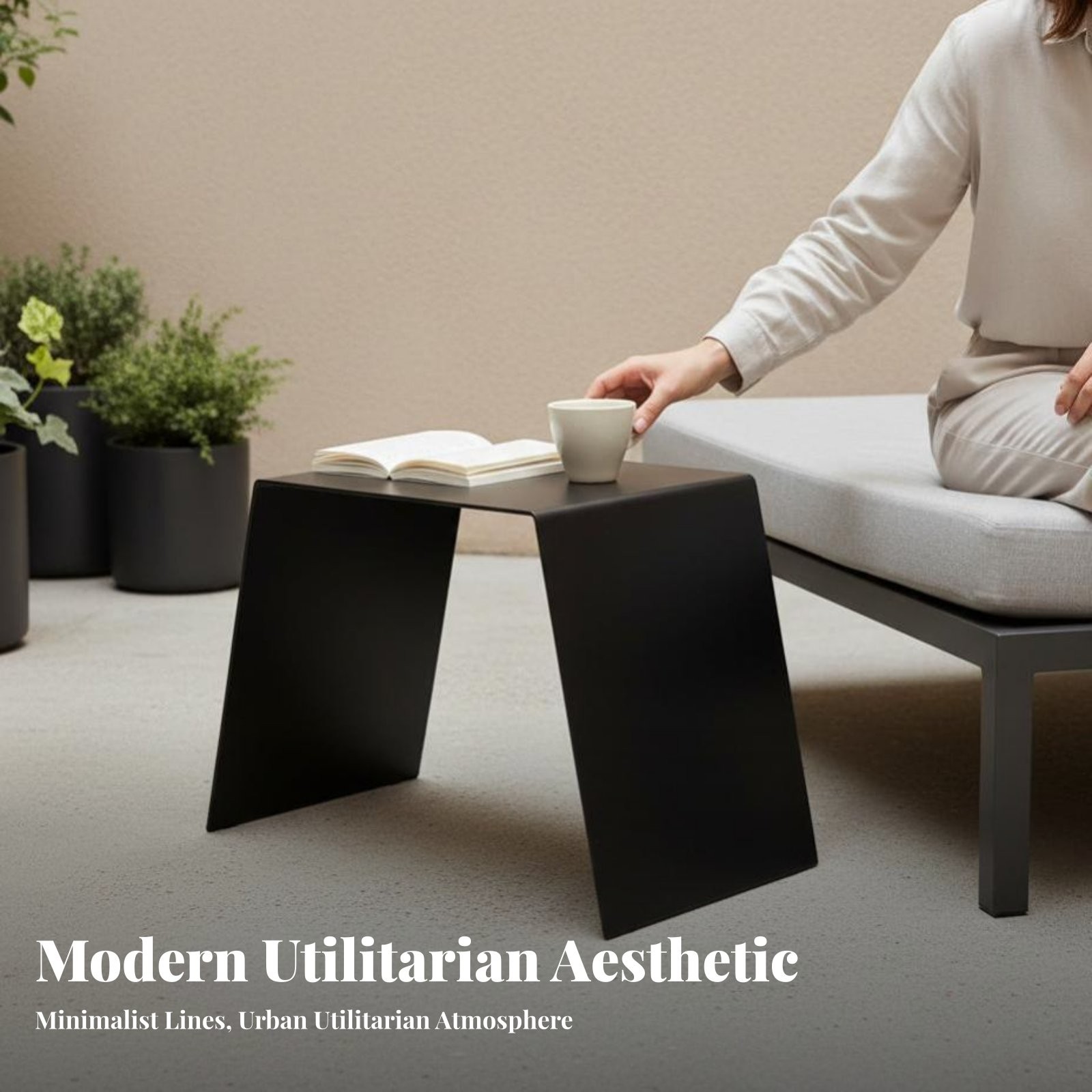 Round Pedestal Table Matte Black Finish Living Room Furniture for Patio,