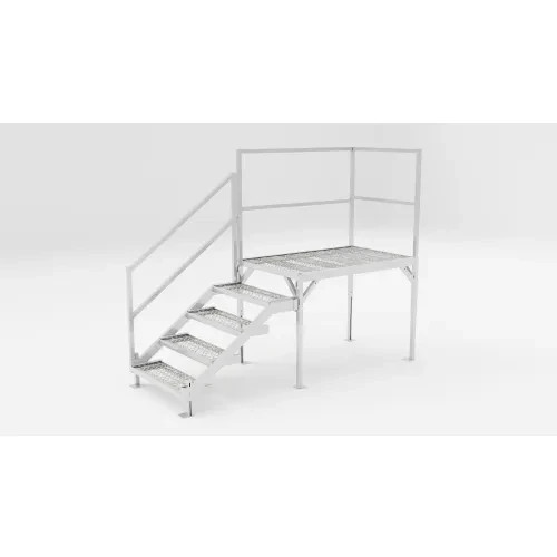NEW! OSHA Stair System w/Platform-108″L x 40-13/16″W, 29″- 42-1/2″H Adjustable!!