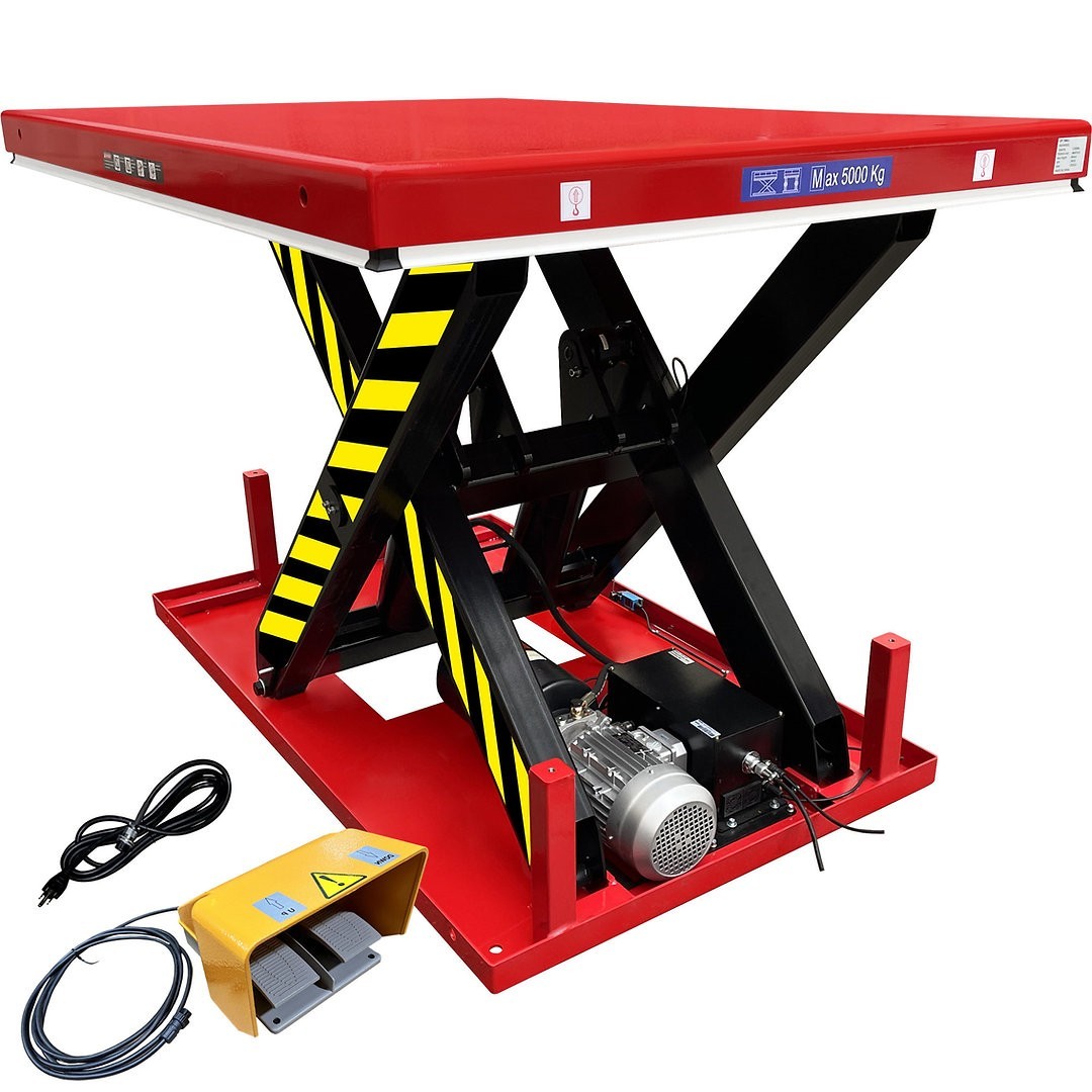 Electric Hydraulic Scissor Lift Table With Foot Pedal, 11,000 lb., 67″ x 47-1/4