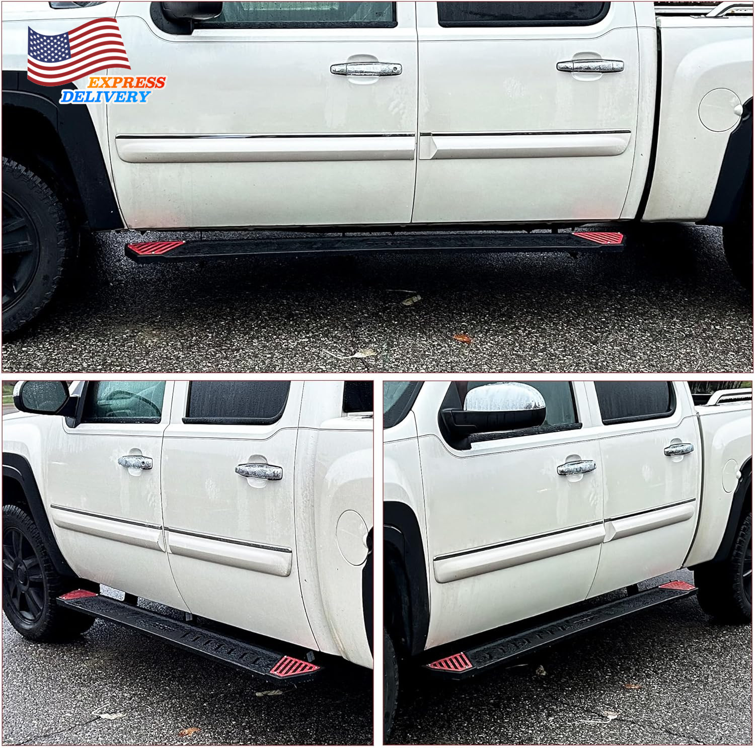 6.5″ Running Boards Compatible with 2019-2025 Chevy Silverado/Gmc Sierra NEW USA