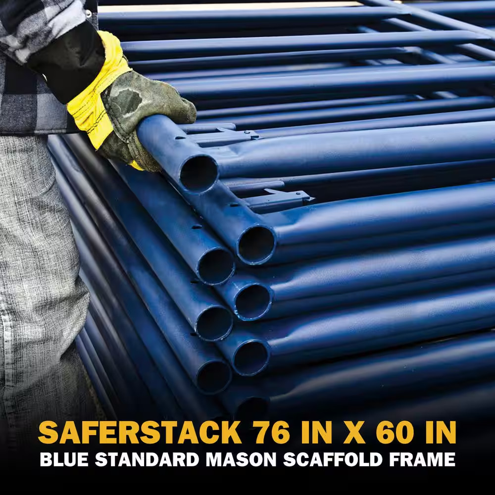 Saferstack 6.3 Ft. H X 5 Ft. W 1-Story Steel Mason Scaffold Frame Set with Coupl