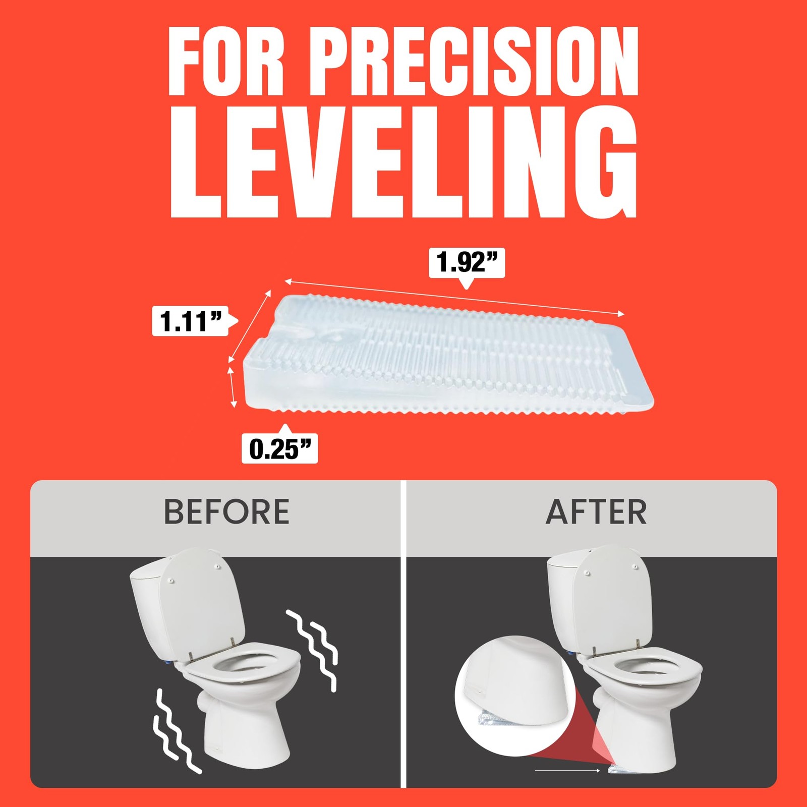 Wobble Wedges Flexible Plastic Shims Multi-Purpose Leveling 6, Clear
