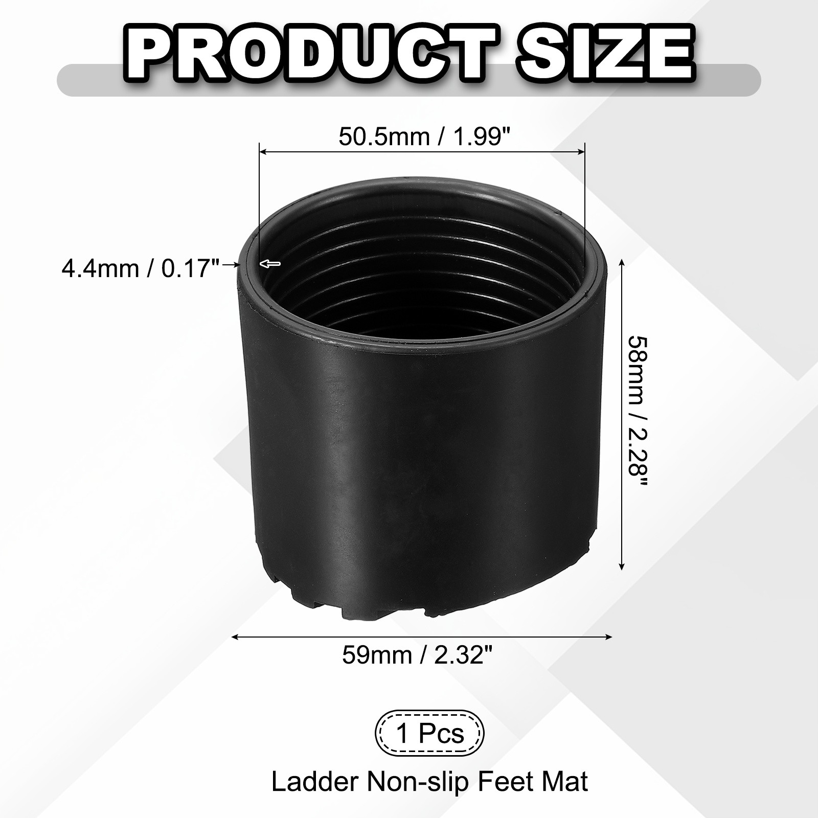 Ladder Non Slip Feet Mat (50.5mm ID), Rubber Round Step Ladder Foot