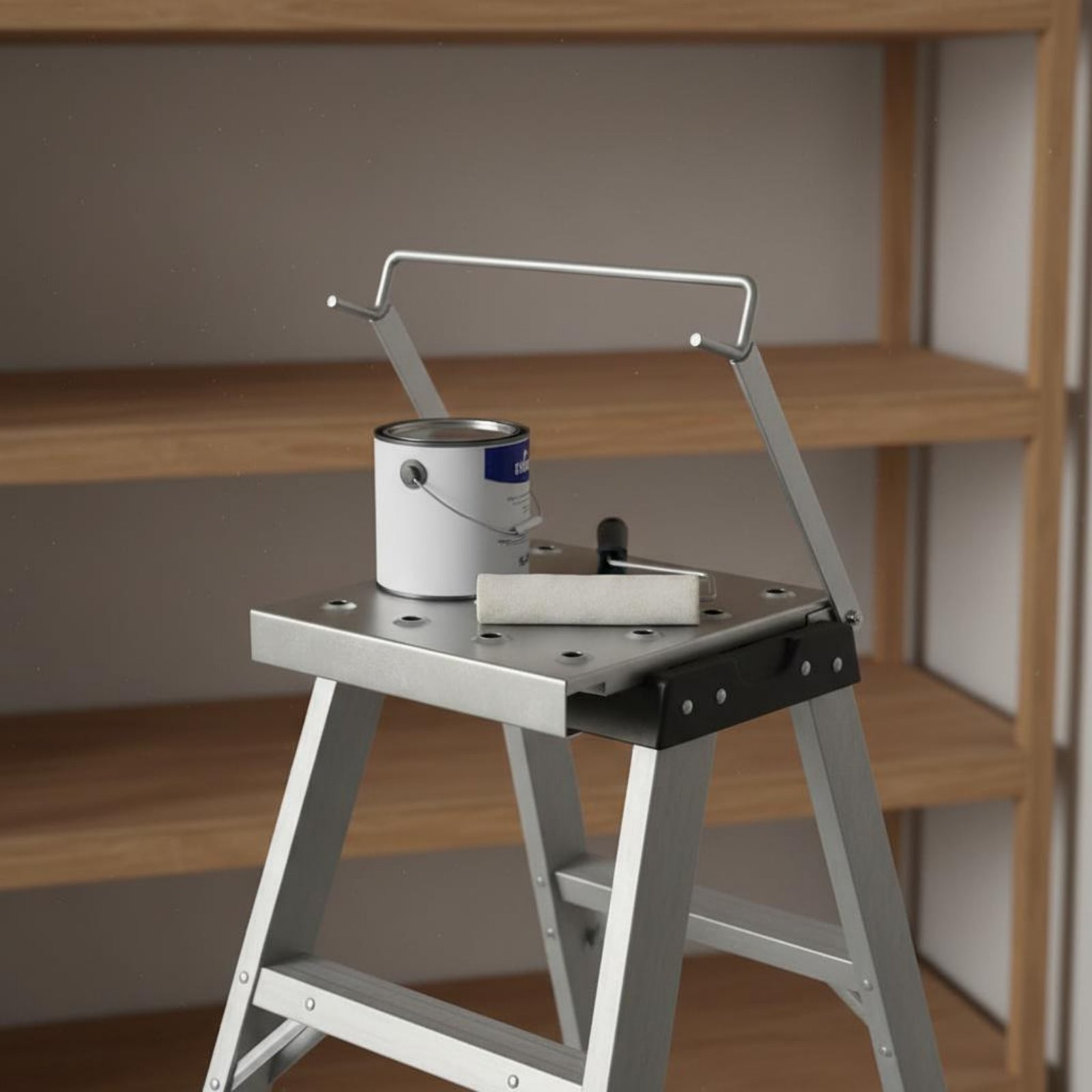 Iron Ladder Step Tool Tray Ladder Step Stable Standing for Painting