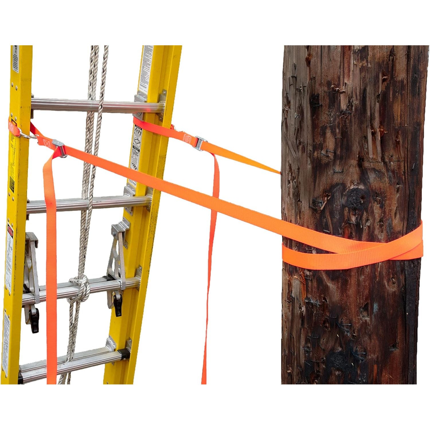 LeveLok LSS-150-OR Safety Strap Stabilizer for Lower Ladder – Florescent Orange