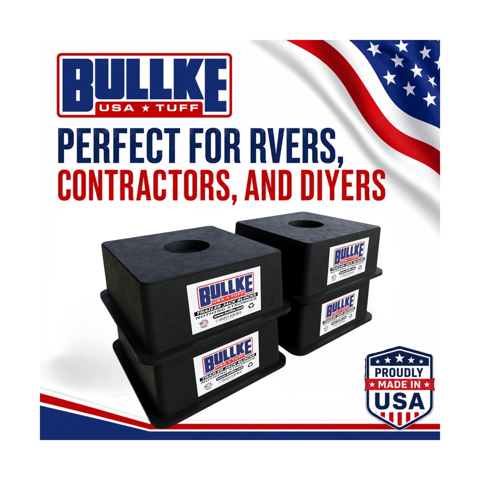 USA-Made Trailer Jack Blocks |Up to 18,000 lbs.| Heavy Duty RV Leveling & Sta…