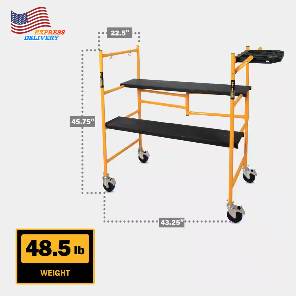 Jobsite Series Baker 4.1 Ft. H X 3.4 Ft. W Mini Scaffold Platform with Wheels US