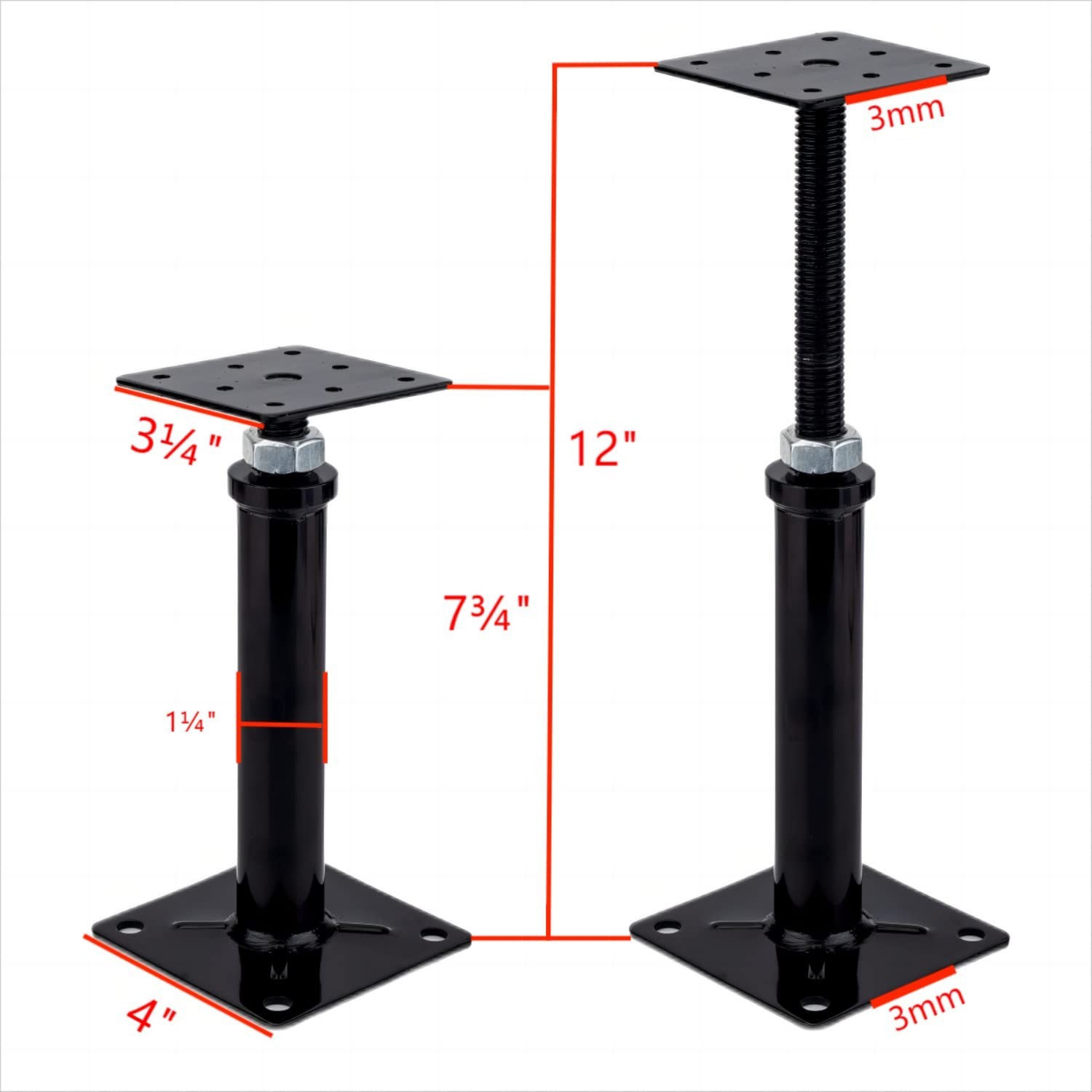 4 Pack Adjustable Floor Jack,Mini Screw Jack,Telescoping Jack for Temporary S…