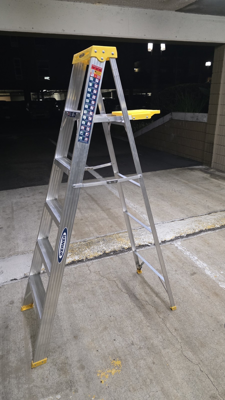 Werner 366 Mk 22 Aluminum Step Ladder 6ft Folding Yellow Top