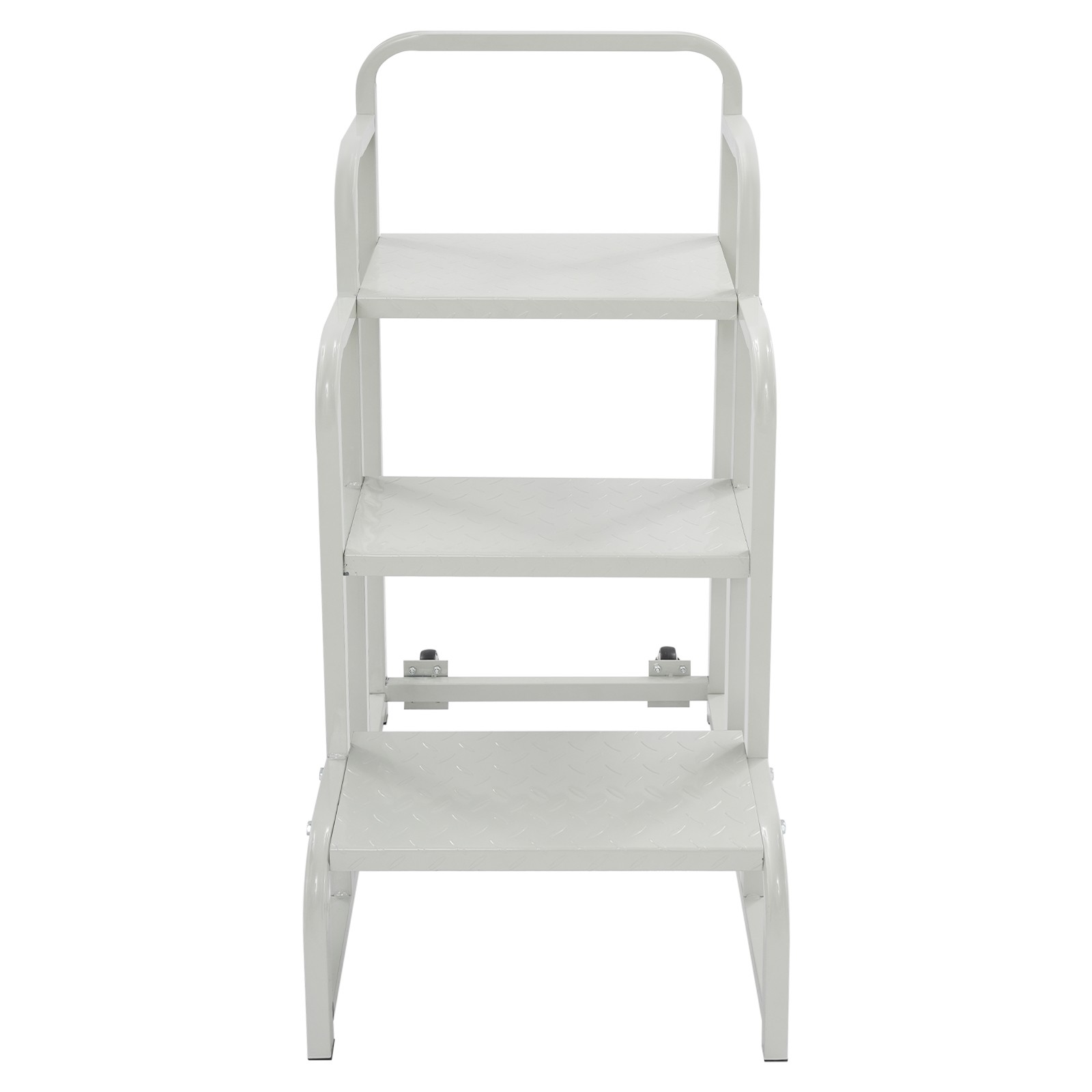 350kg Capacity Grocery Stair Mobile Store Ladder 3-Step Supermarket Shelf Ladder