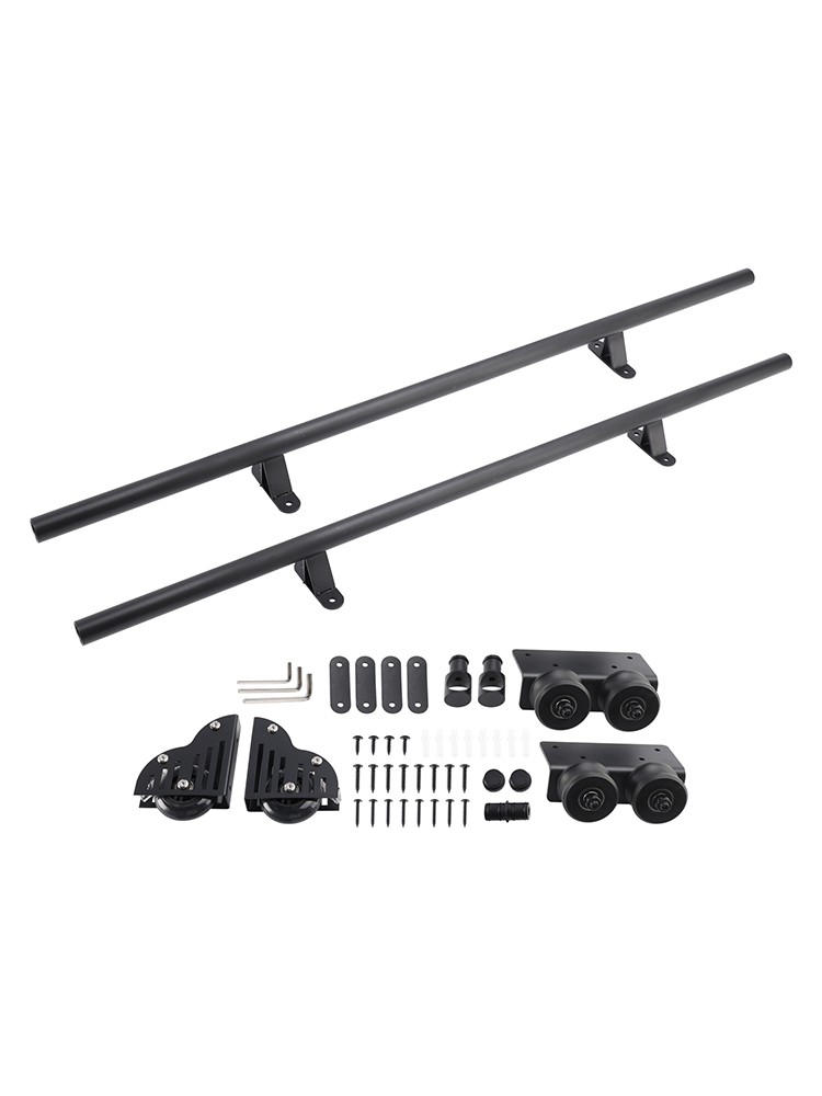 6.6FT Round Tube Rolling Library Sliding Ladder Hardware Kit with Brake
