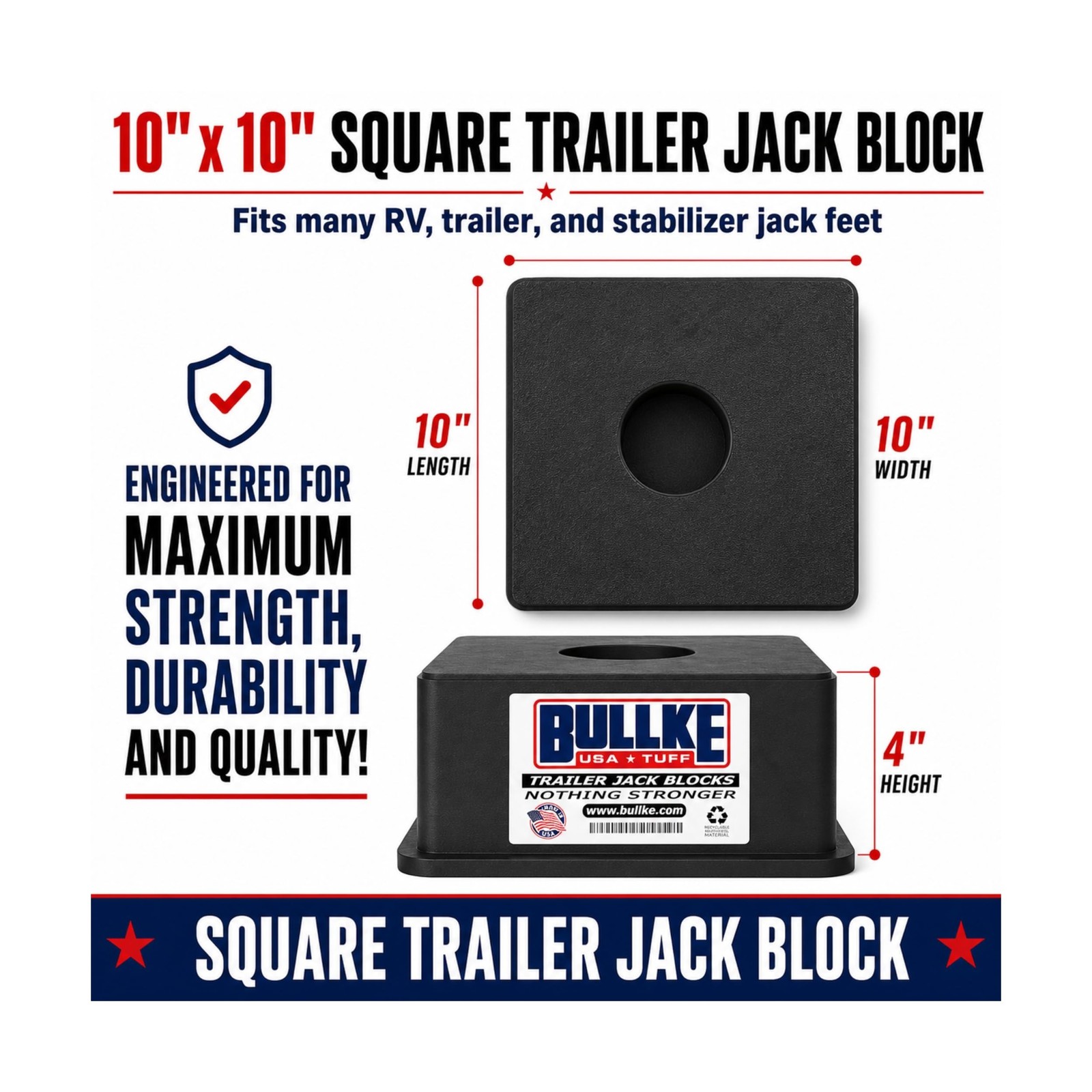 USA-Made Trailer Jack Blocks |Up to 18,000 lbs.| Heavy Duty RV Leveling & Sta…
