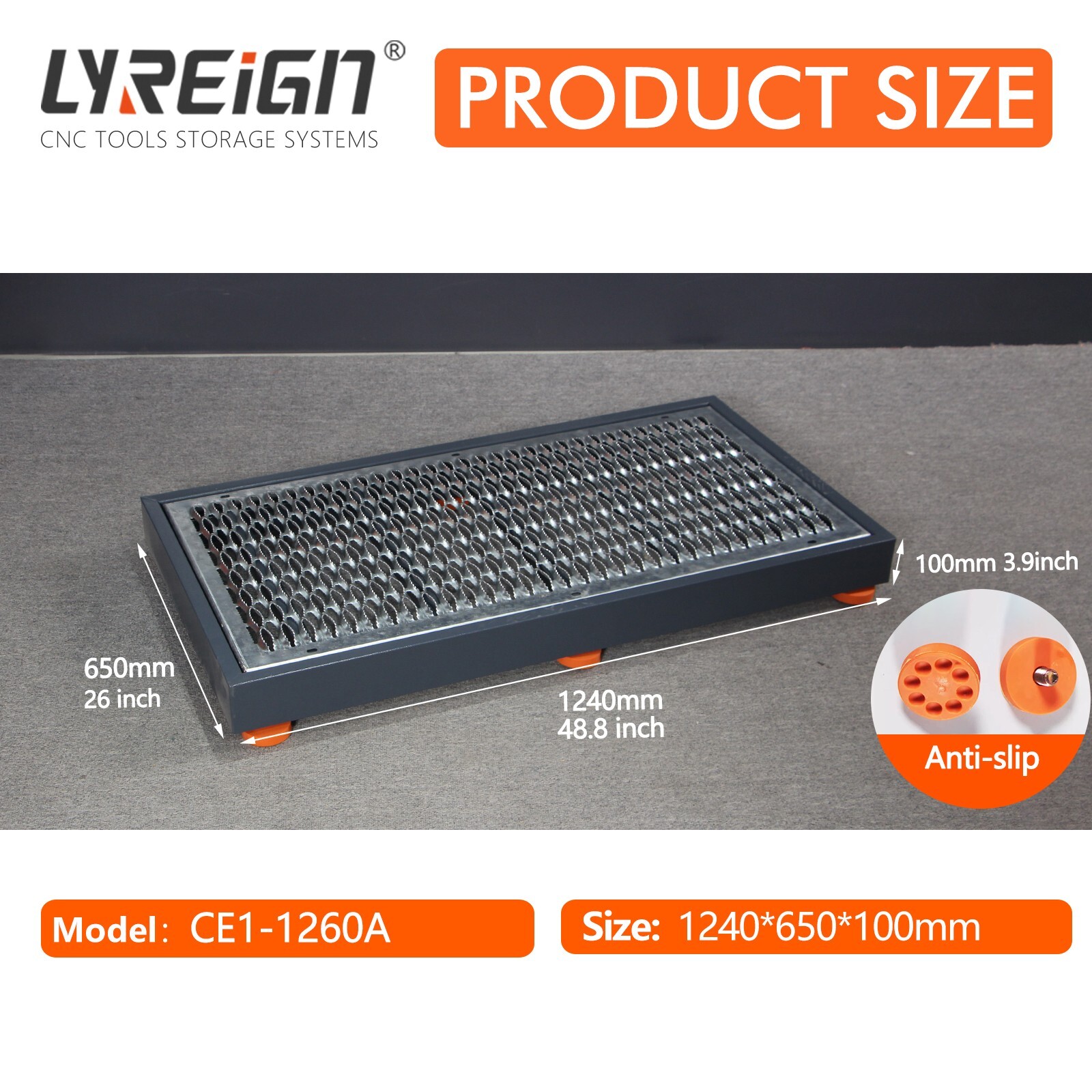 Stationary Work Platform – Steel,Use in warehouses （48.82”-25.59”- 3.94”）