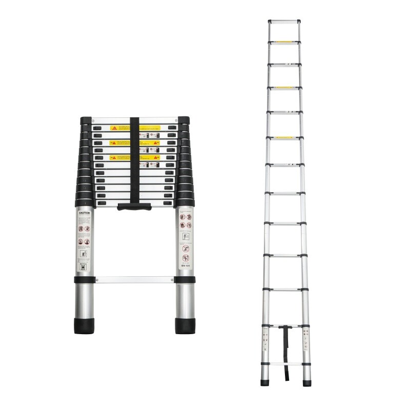 16.5FT Telescoping Ladder Aluminum Folding Telescopic Extension Ladder Portable