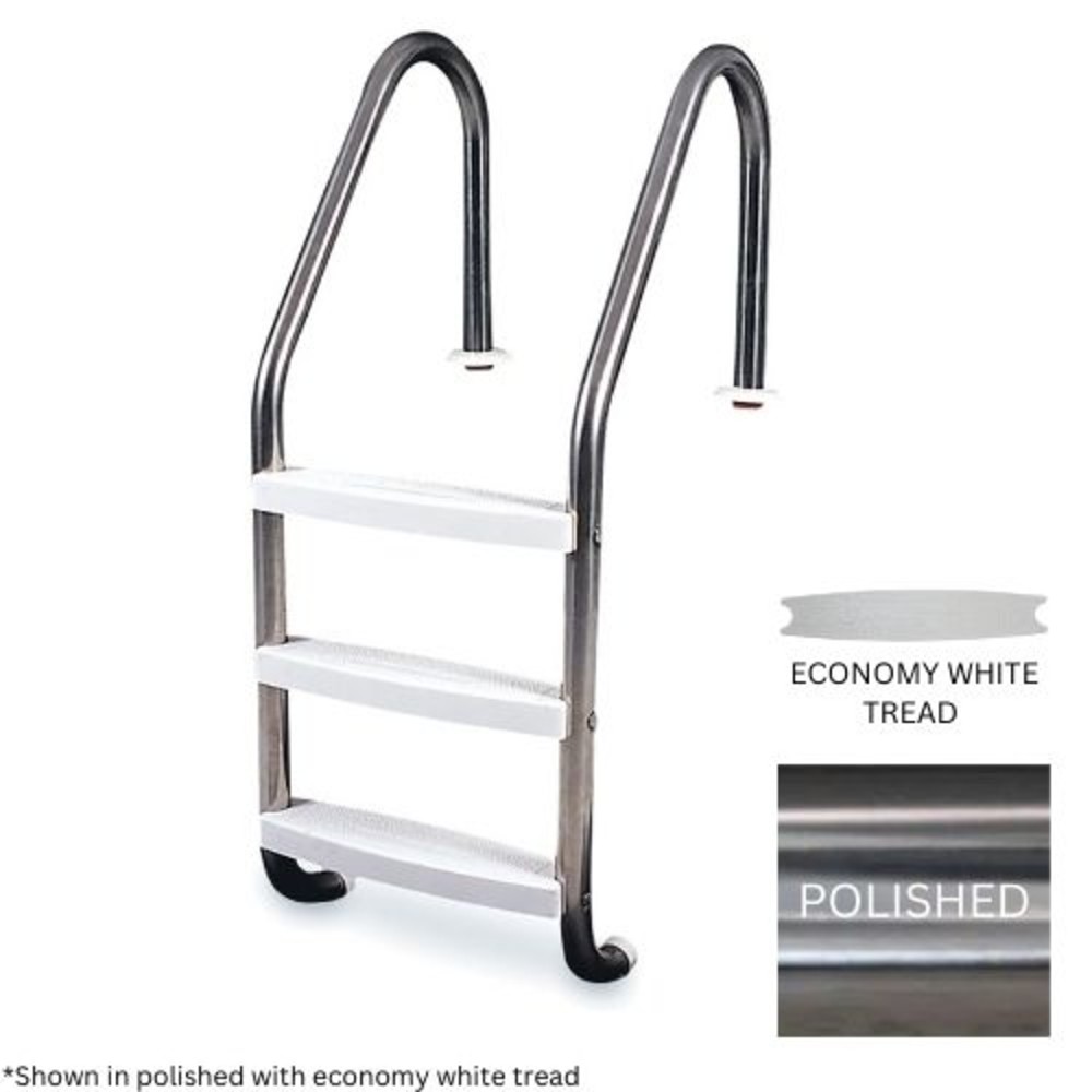 GLOBAL POOL PRODUCTS GPP-LD-E49-3ST-SS Economy 3 Step Ladder Stainless Steel
