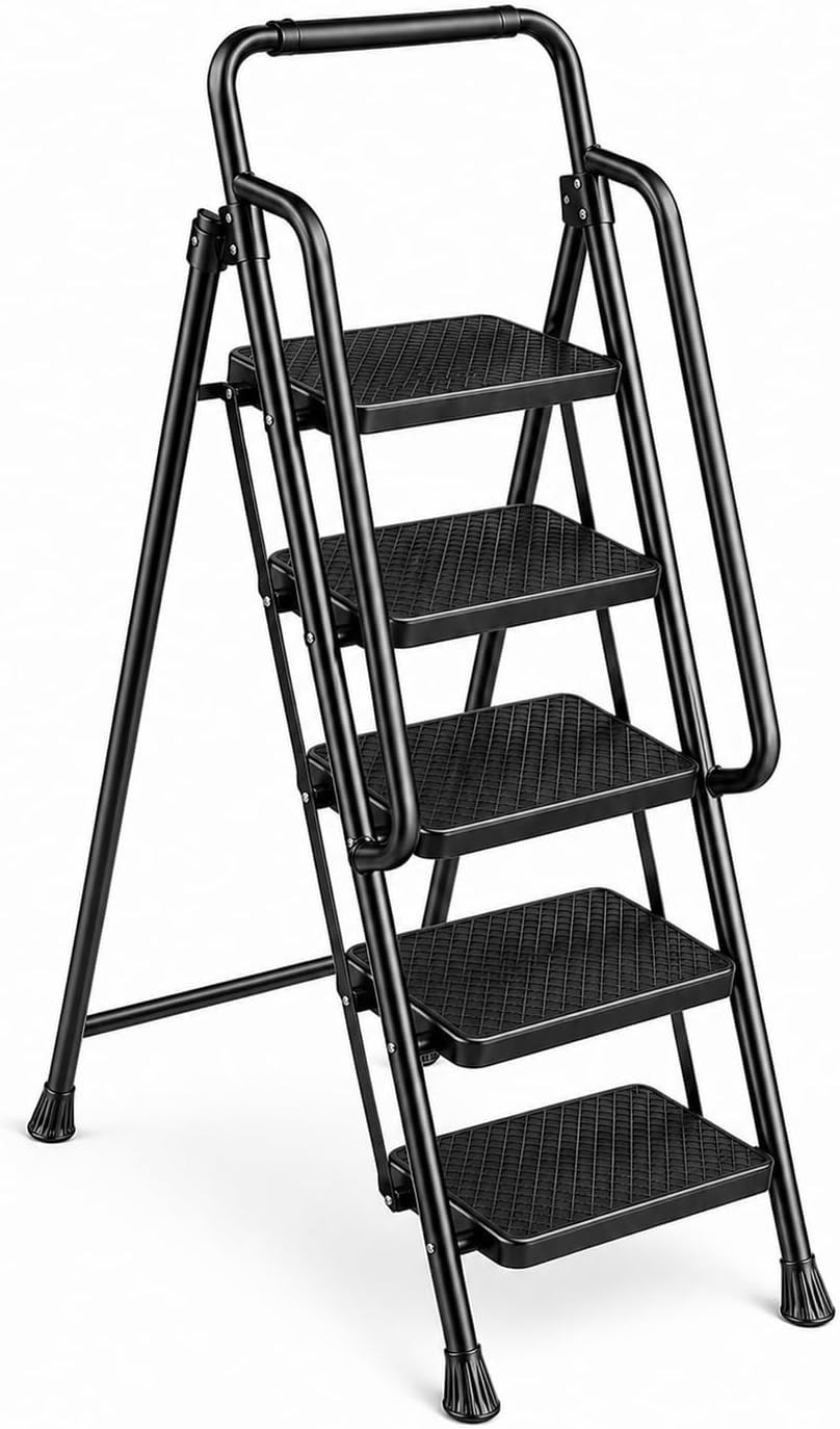 Step Ladder 3 Step Folding Step Stool Step Ladder with Wide Anti-Slip Pedal Step