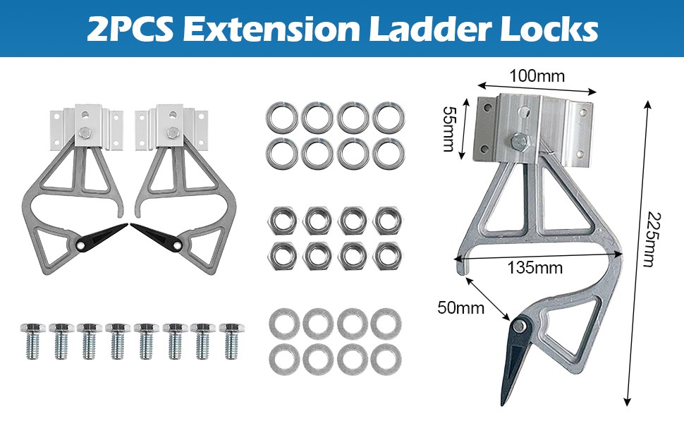 Extension Ladder Rung Lock Kit ,Aluminum Alloy ,Ladder Parts for 28-11 Extension