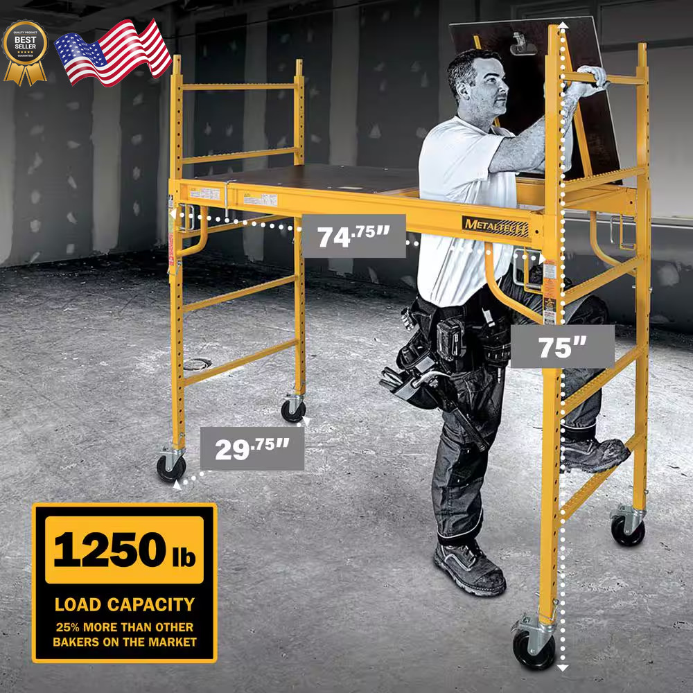 Safeclimb 6 Ft. Baker Scaffold with Platform and Included Trap Door 1250 Lbs NEW